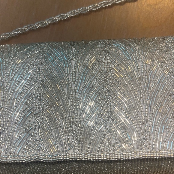 Silver Beaded Evening Bag - Picture 3 of 13